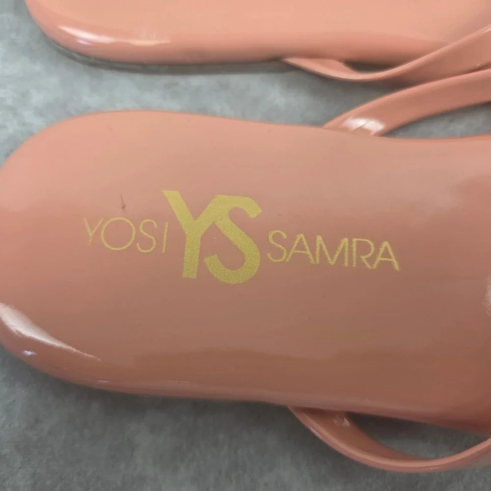 Yosi Samra Miss Rivington Flip Flops Peach Patent Sandals Girls Size 4M KDSP22-1